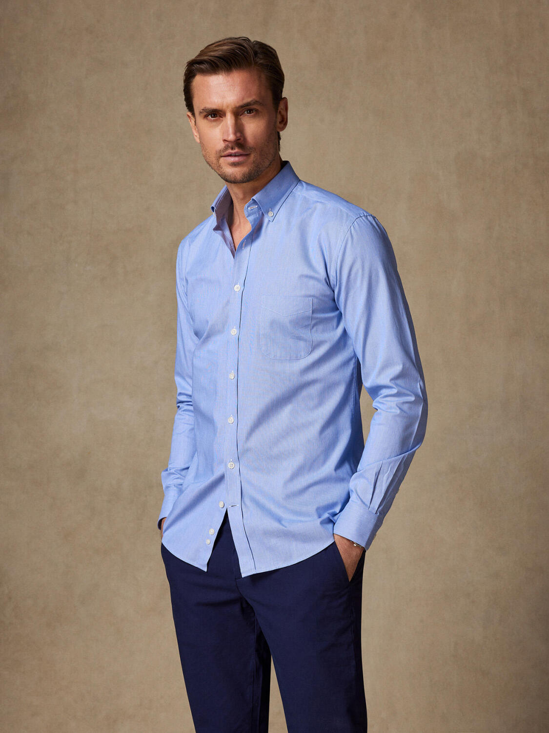 Camicia Mille Strisce Blu - Colletto abbottonato