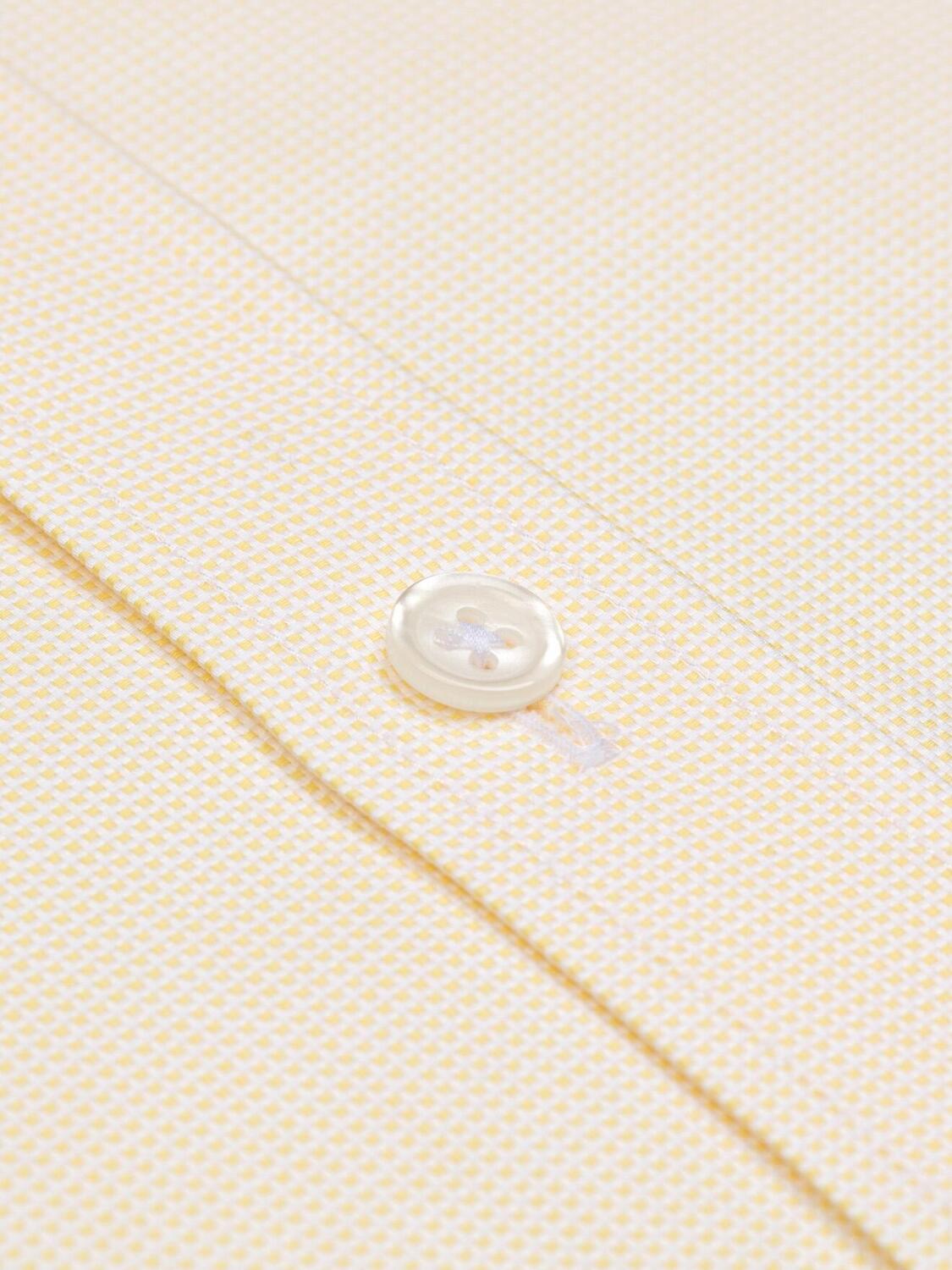 Chemise jaune en natté - Col Boutonné