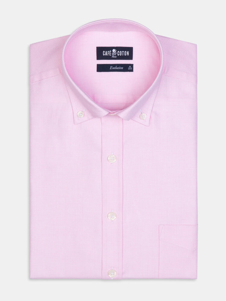 Camicia a trecce rosa - Colletto abbottonato