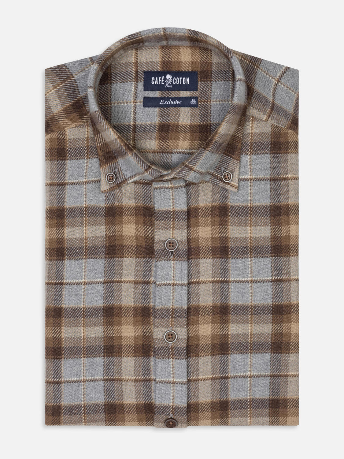 Chemise Neil &agrave; motif tartan - Col Boutonn&eacute;