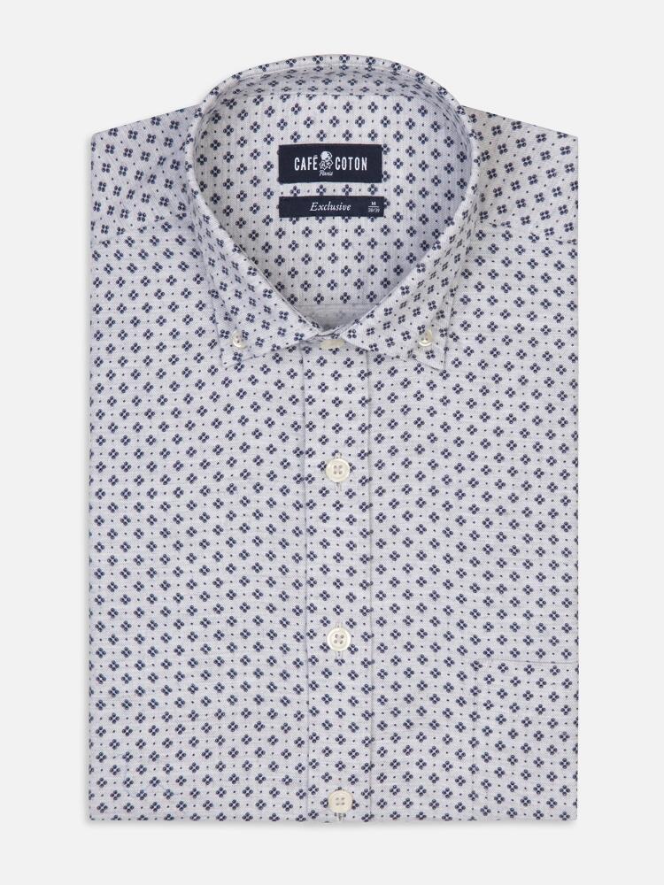 Chemise Nelson grise à motifs imprimés - Col Boutonné