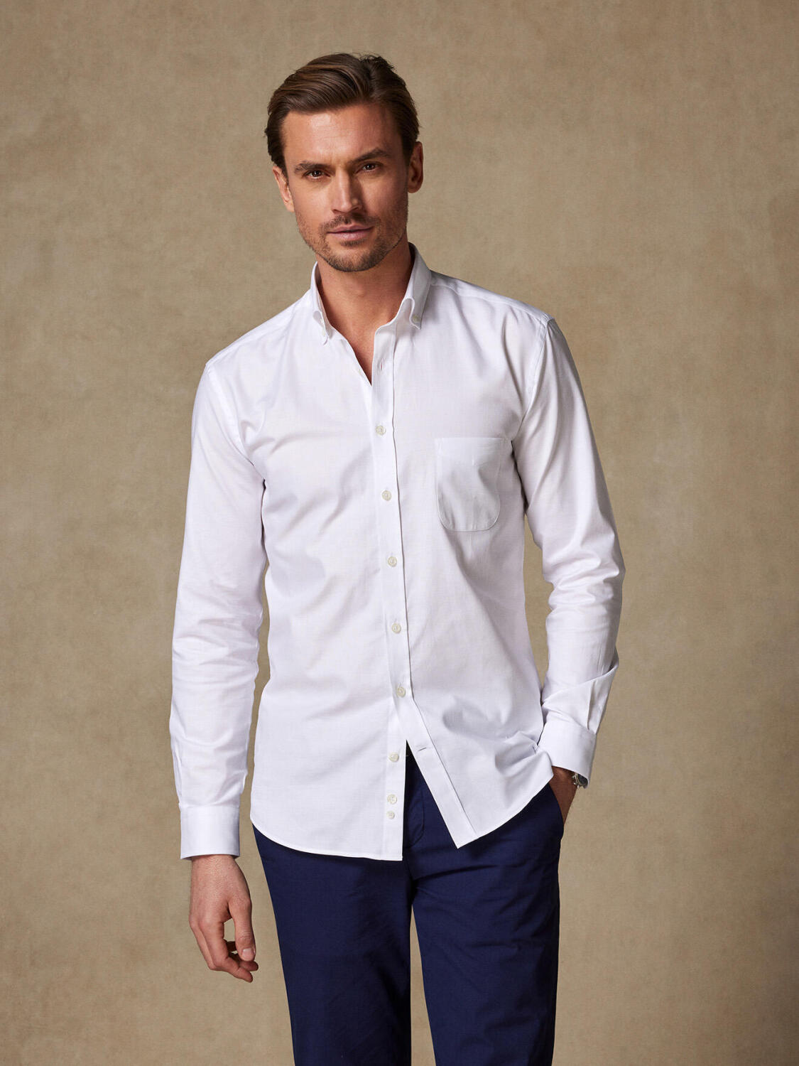 Camicia oxford bianca - Colletto abbottonato