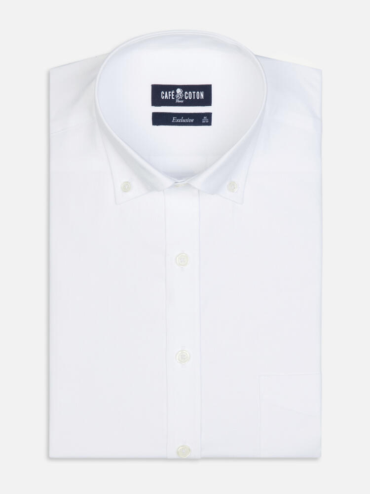 Chemise en oxford blanc - Col Boutonné