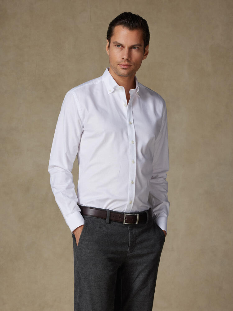 Chemise en oxford blanc - Col Boutonné