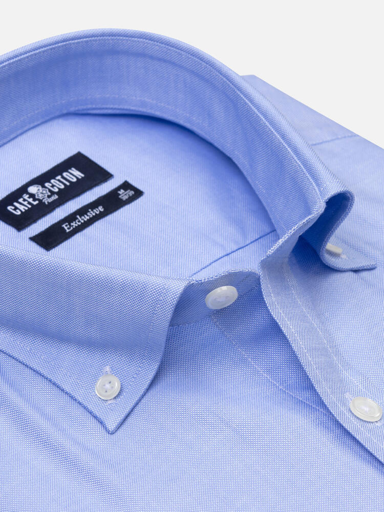 Chemise en oxford ciel - Col Boutonné