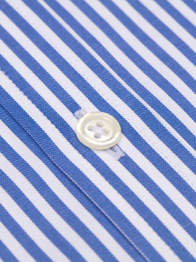 Chemise Nick à rayures bleues - Col Boutonné