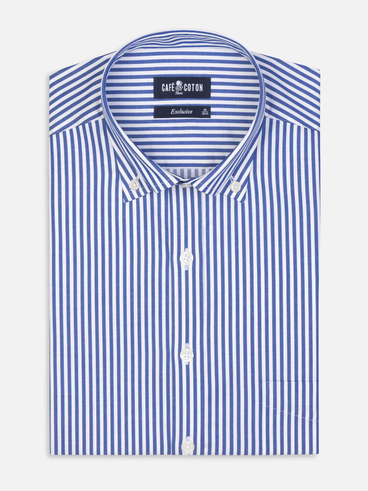 Camisa Nick Navy Stripe  - Cuello Abotonado