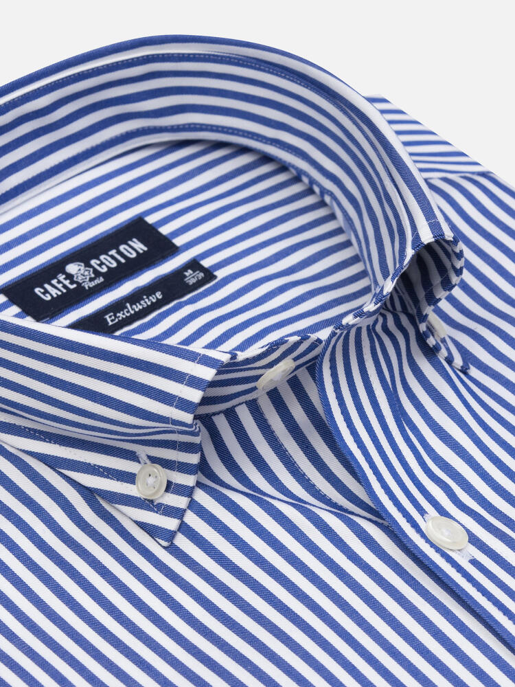 Camisa Nick Navy Stripe  - Cuello Abotonado