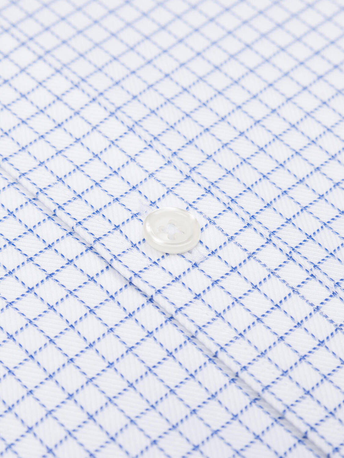 Chemise Oleg à carreaux bleus - Col Boutonné