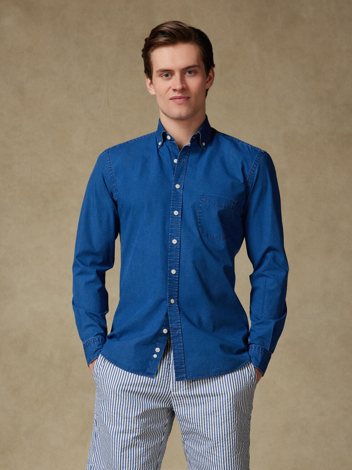 Chemise Paga indigo - Col Boutonné