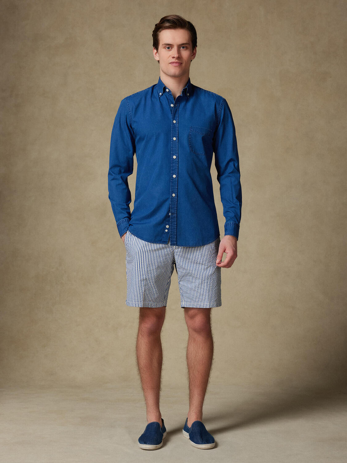 Chemise Paga indigo - Col Boutonné