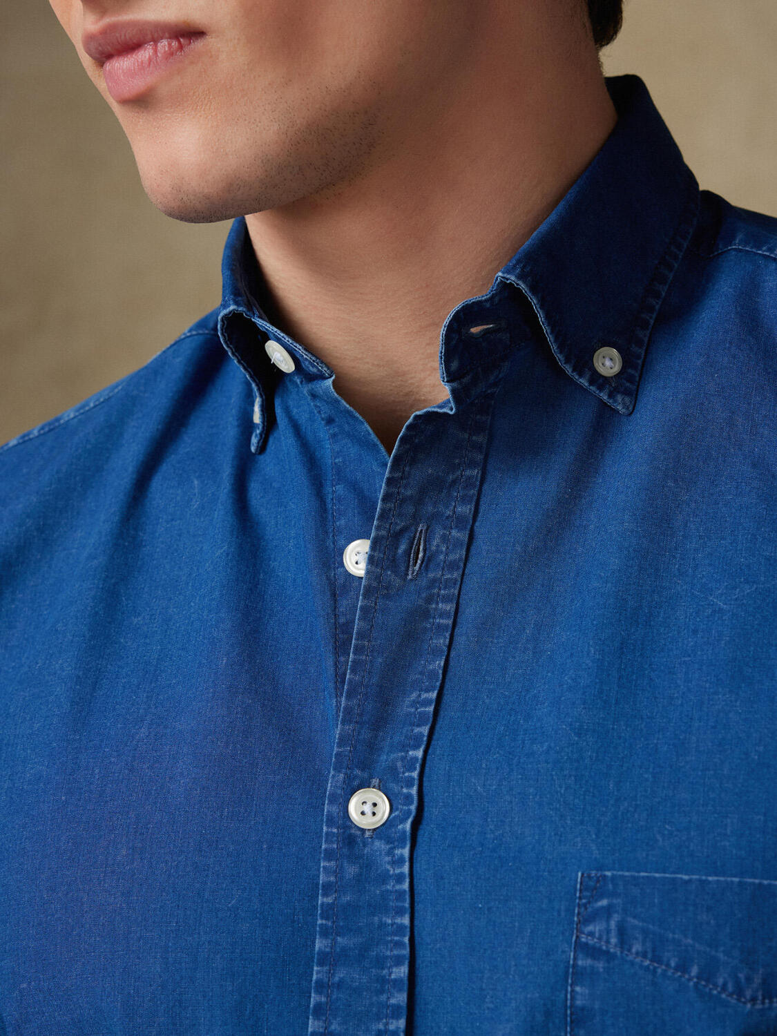 Chemise Paga indigo - Col Boutonné