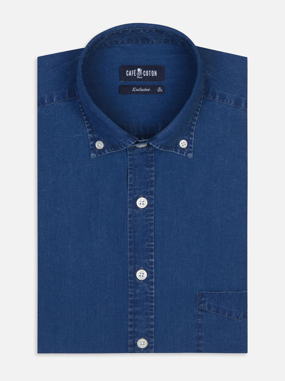 Chemise Paga indigo - Col Boutonné