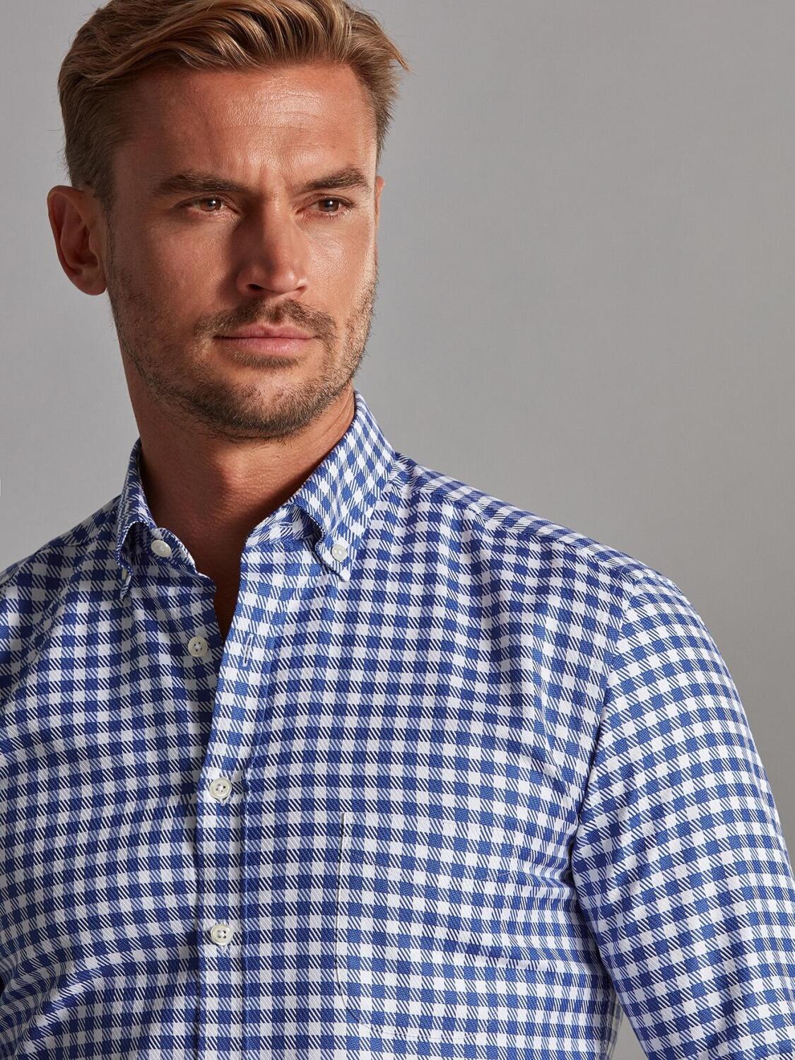 Camisa de cuadros marinos Phil - Cuello abotonado