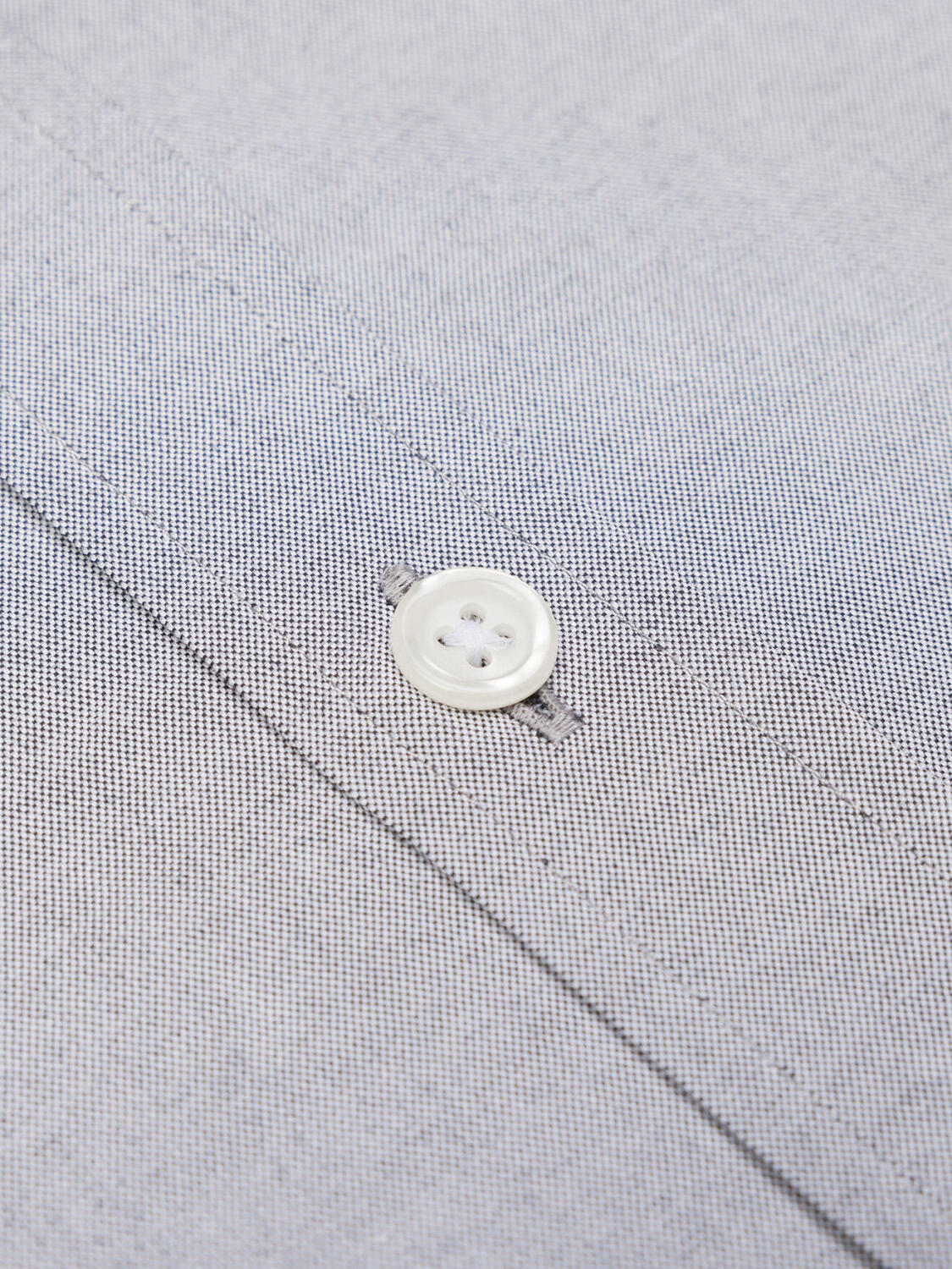 Chemise en pin point gris  - Col Boutonné
