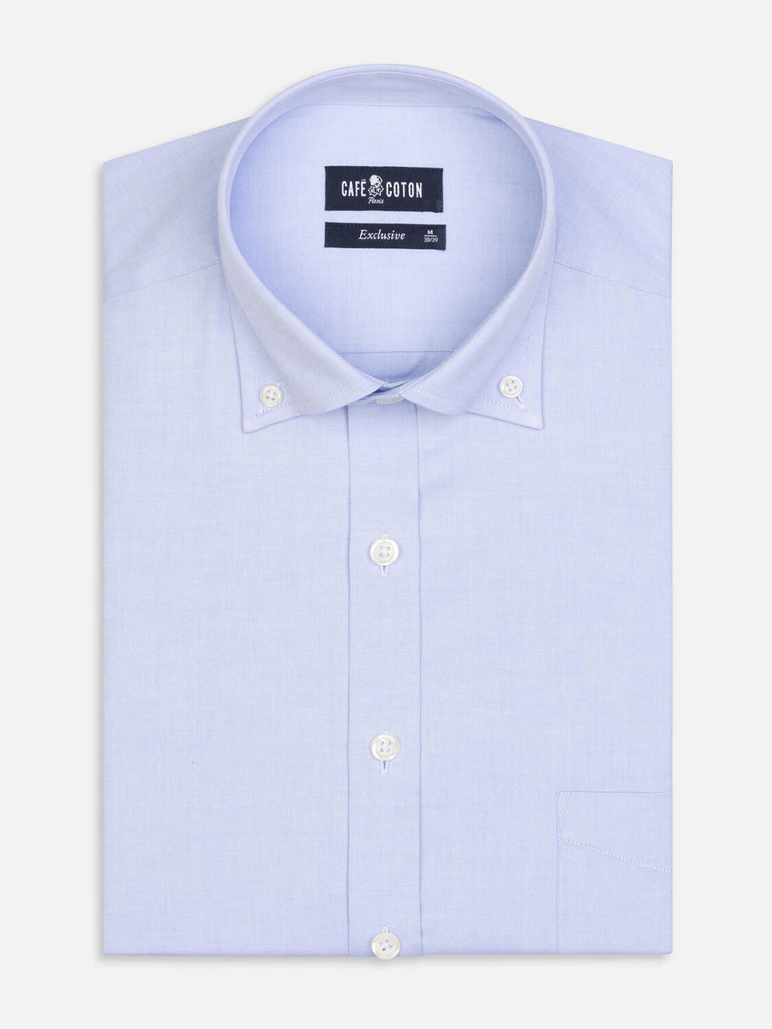 Hemd mit himmelblauen Punkten  - Buttondown Kragen