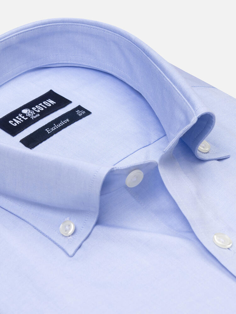 Sky pin point shirt  - Button down collar