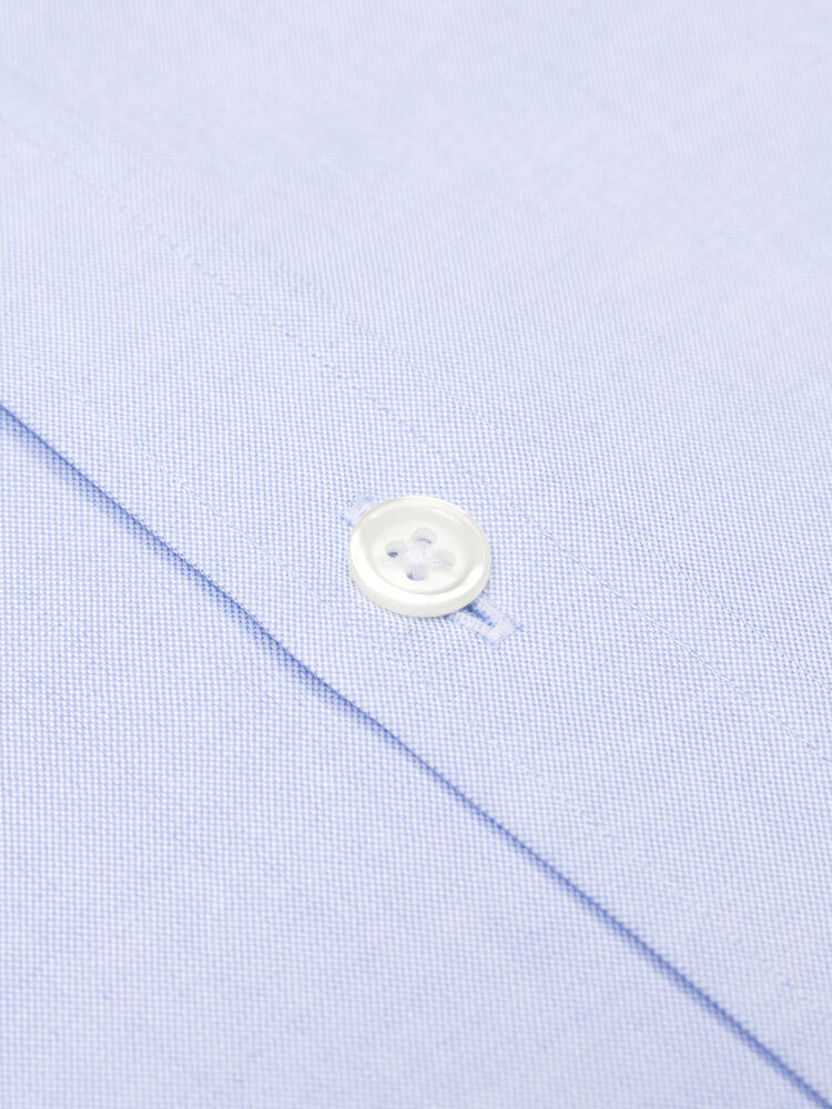 Camicia punta di spillo cielo  - Colletto abbottonato