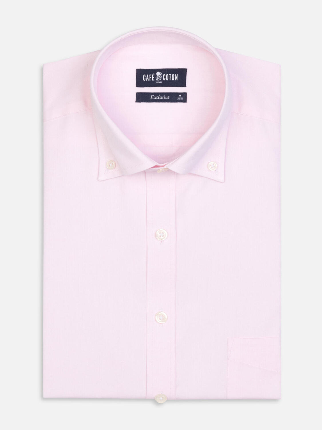 Roze pin point overhemd - Button-down kraag