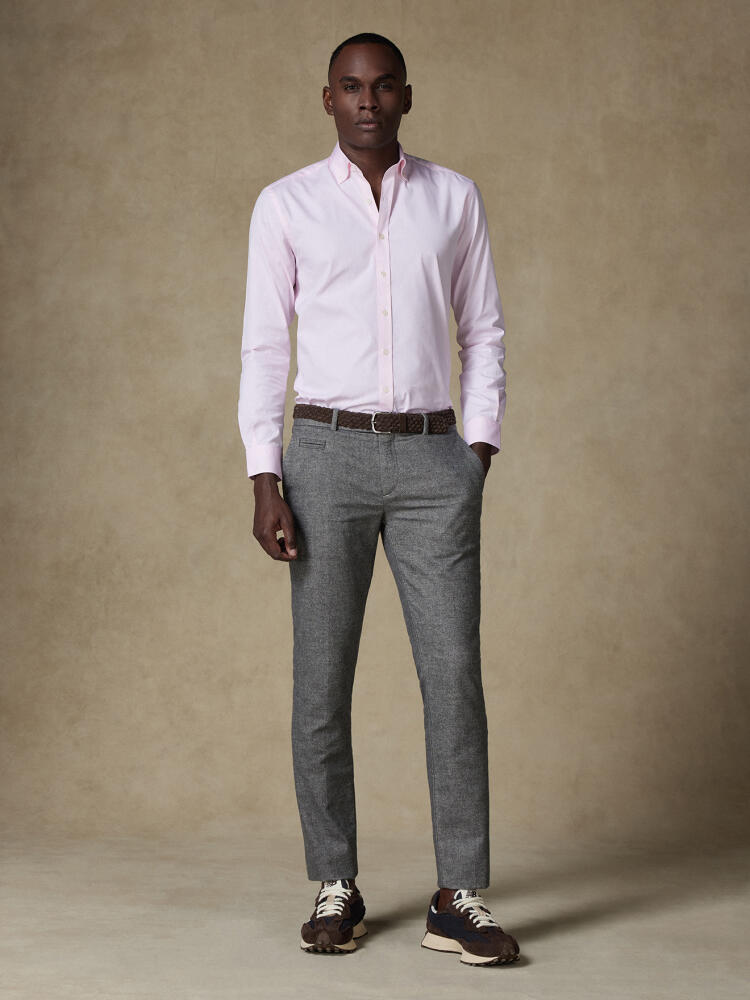 Chemise en pin point rose - Col Boutonné