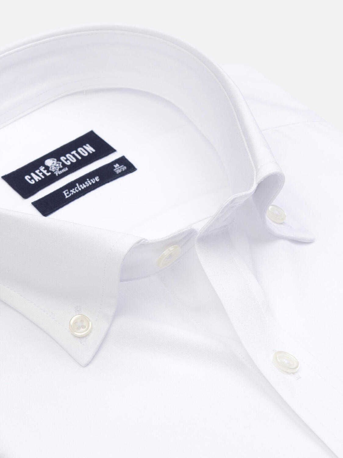 Wit poplin overhemd - Buttondown kraag