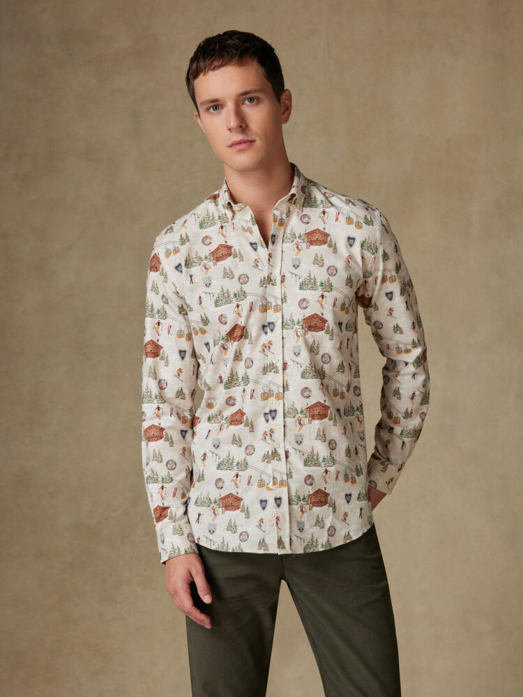 Riddle Alpine Print Shirt  - Button down collar