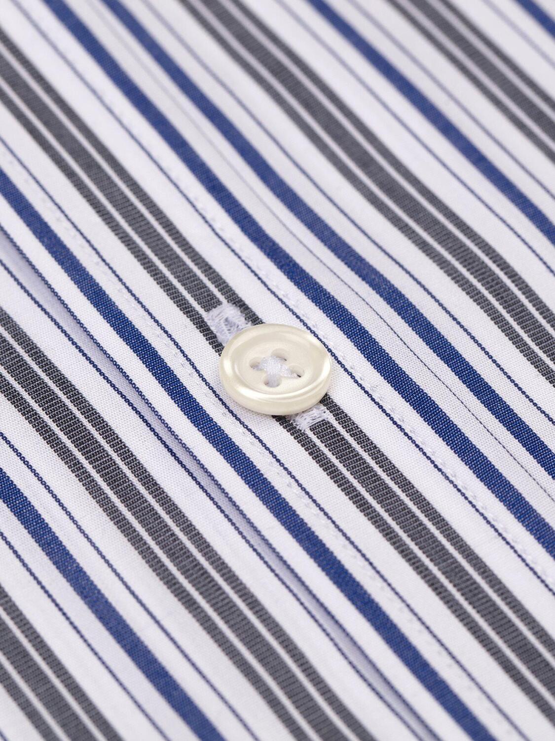 Riley navy and grey striped shirt - Button-down collar