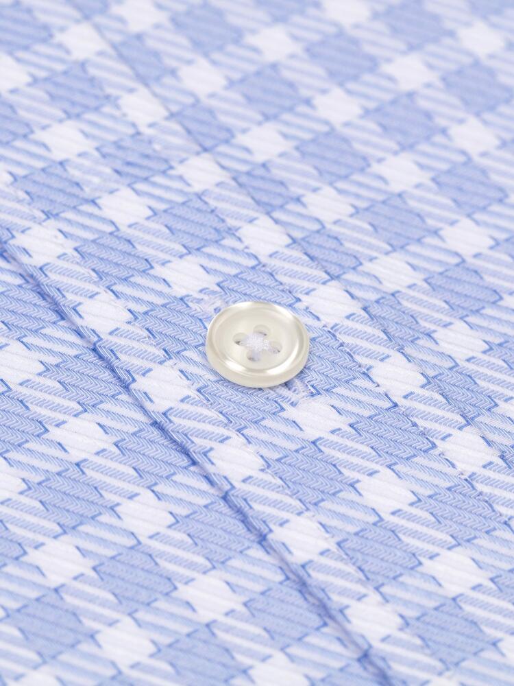 Chemise Rod à carreaux ciel - Col Boutonné
