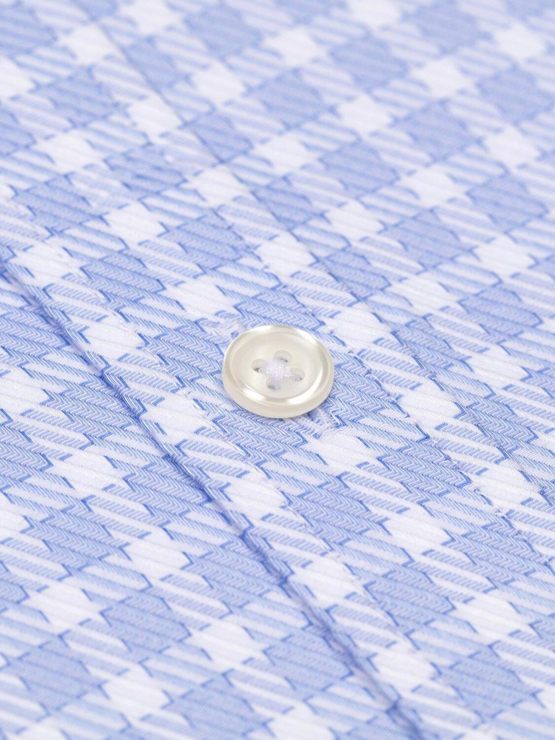 Rod sky blue checked shirt - Button-down collar