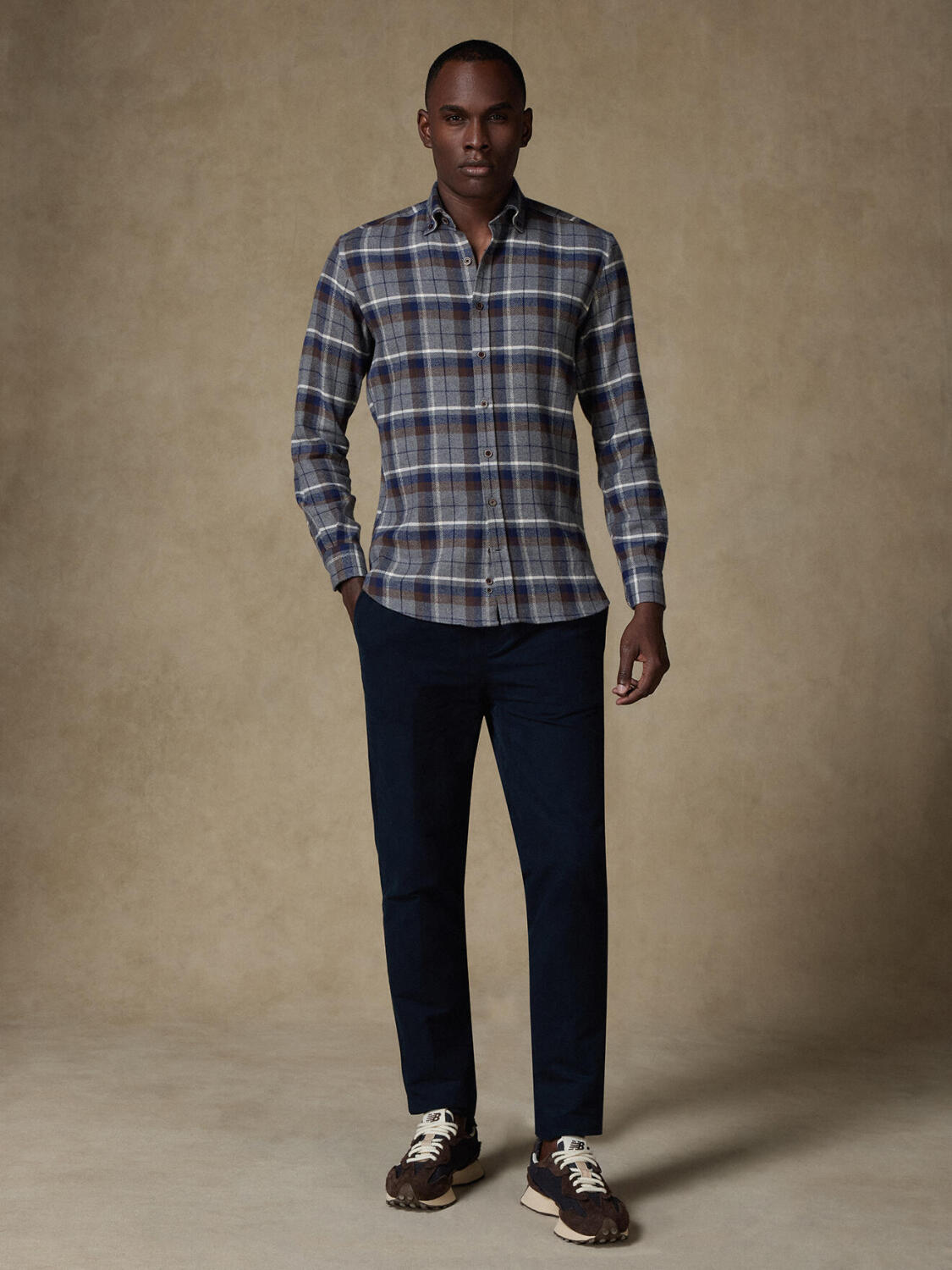 Overhemd met Saul ruit - Button down Kraag