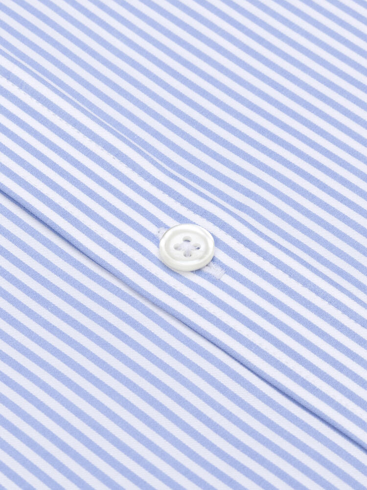 Sawyer Gestreiftes Hemd Hellblau &ndash; Button-down-Kragen