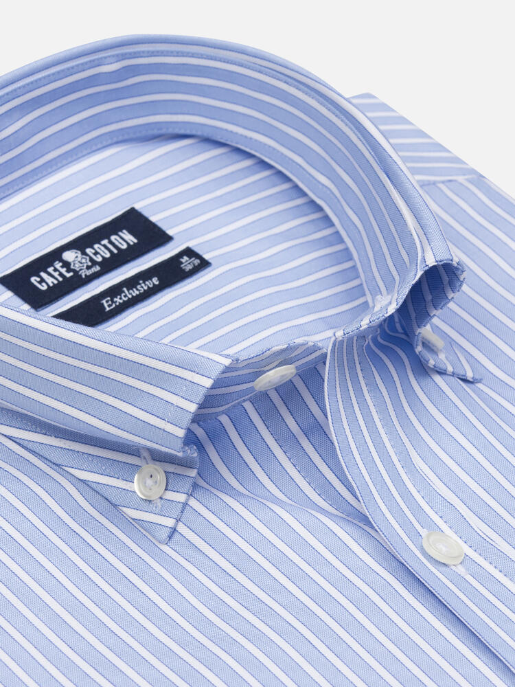 Shepherd sky stripe shirt  - Button down collar