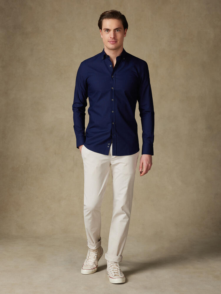 Buton down collar Alban slim fit shirt - Navy