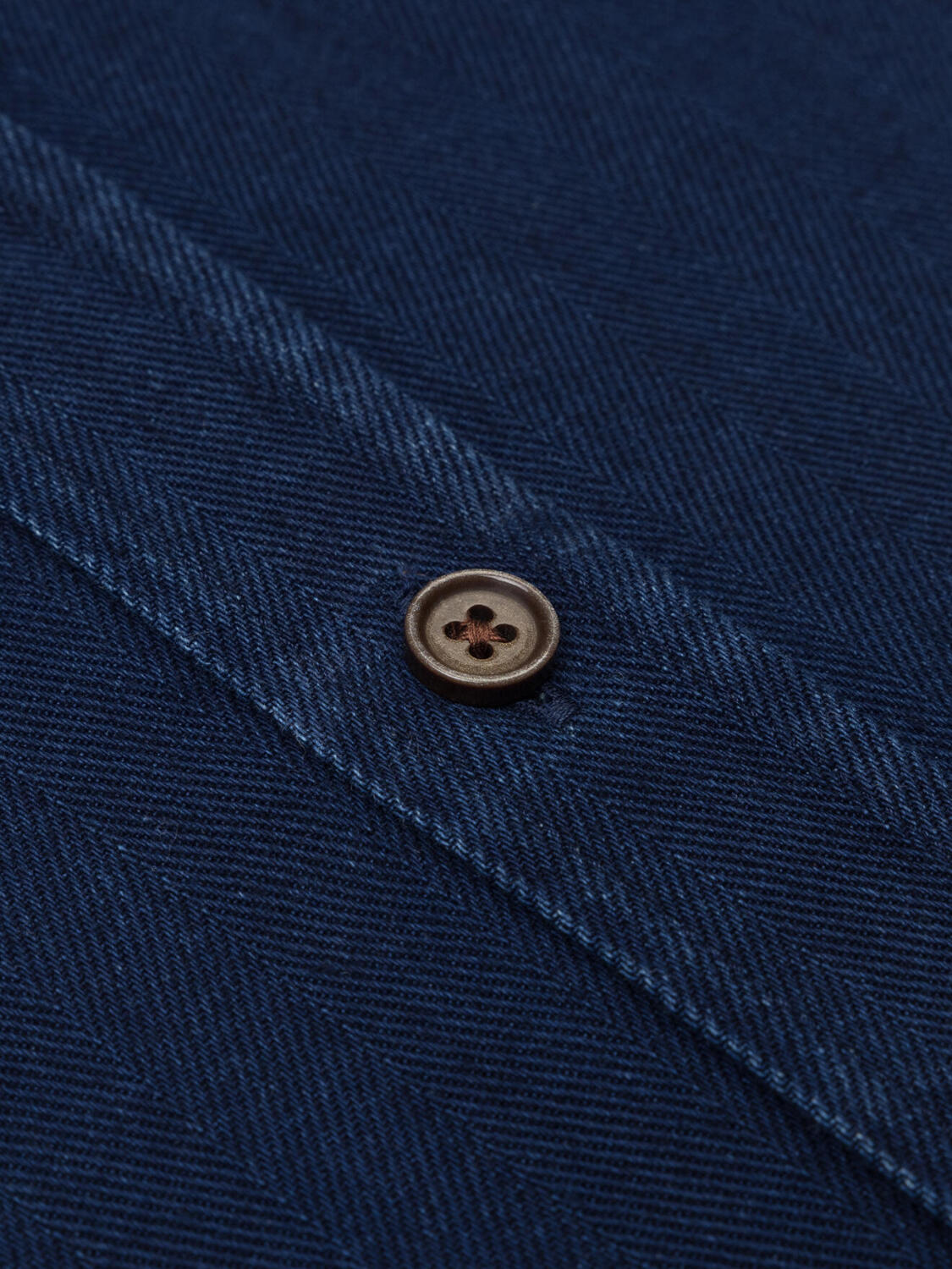 Overhemd Albro in chevron indigo - Button-down kraag