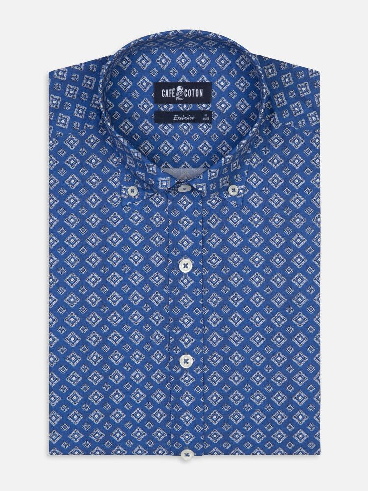 Alvin ethnic print slim fit shirt - Button Down Collar