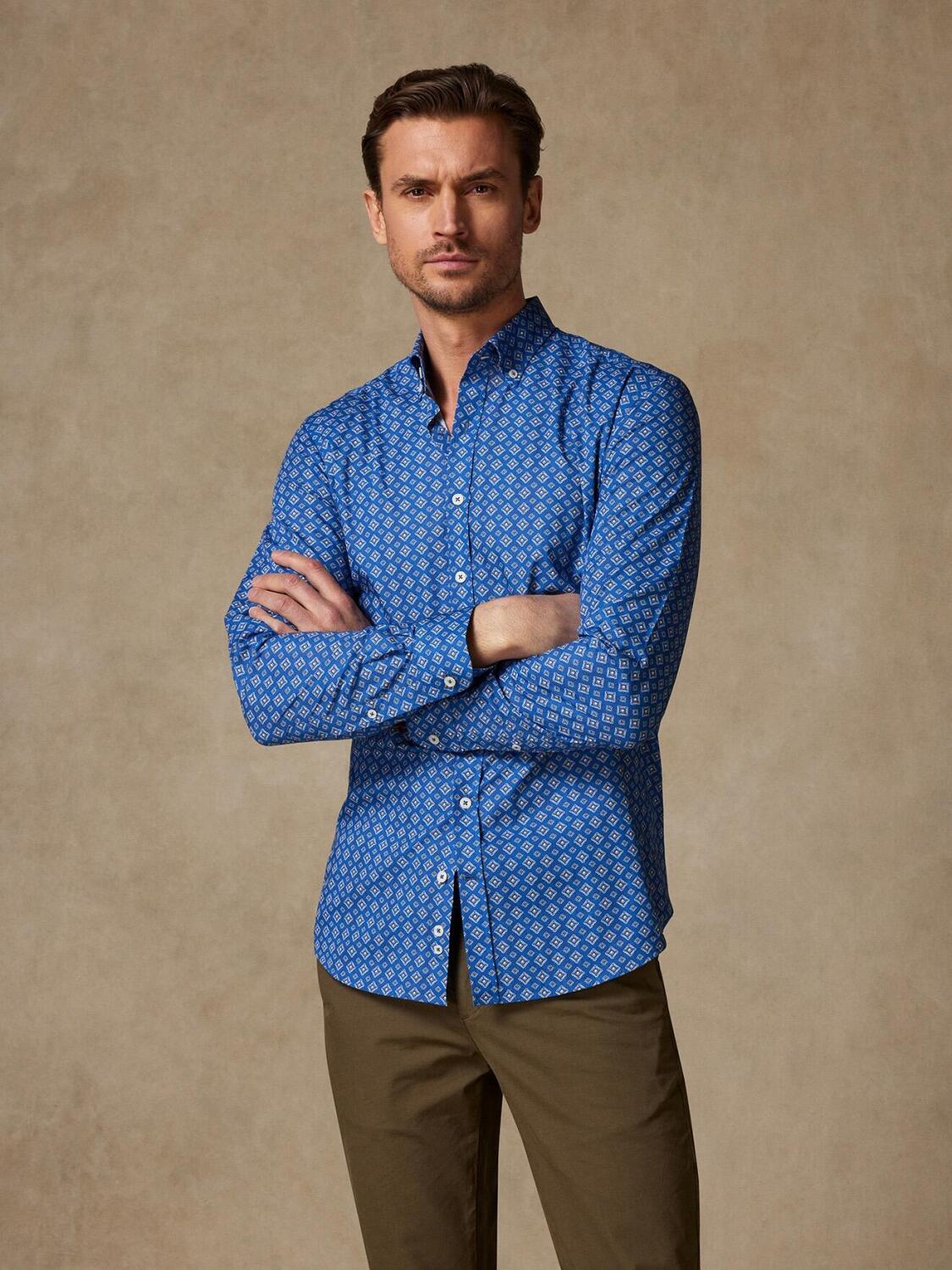 Alvin getailleerd overhemd met etnische print - Button-down kraag