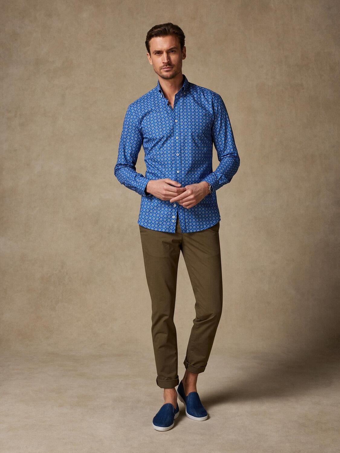 Alvin getailleerd overhemd met etnische print - Button-down kraag