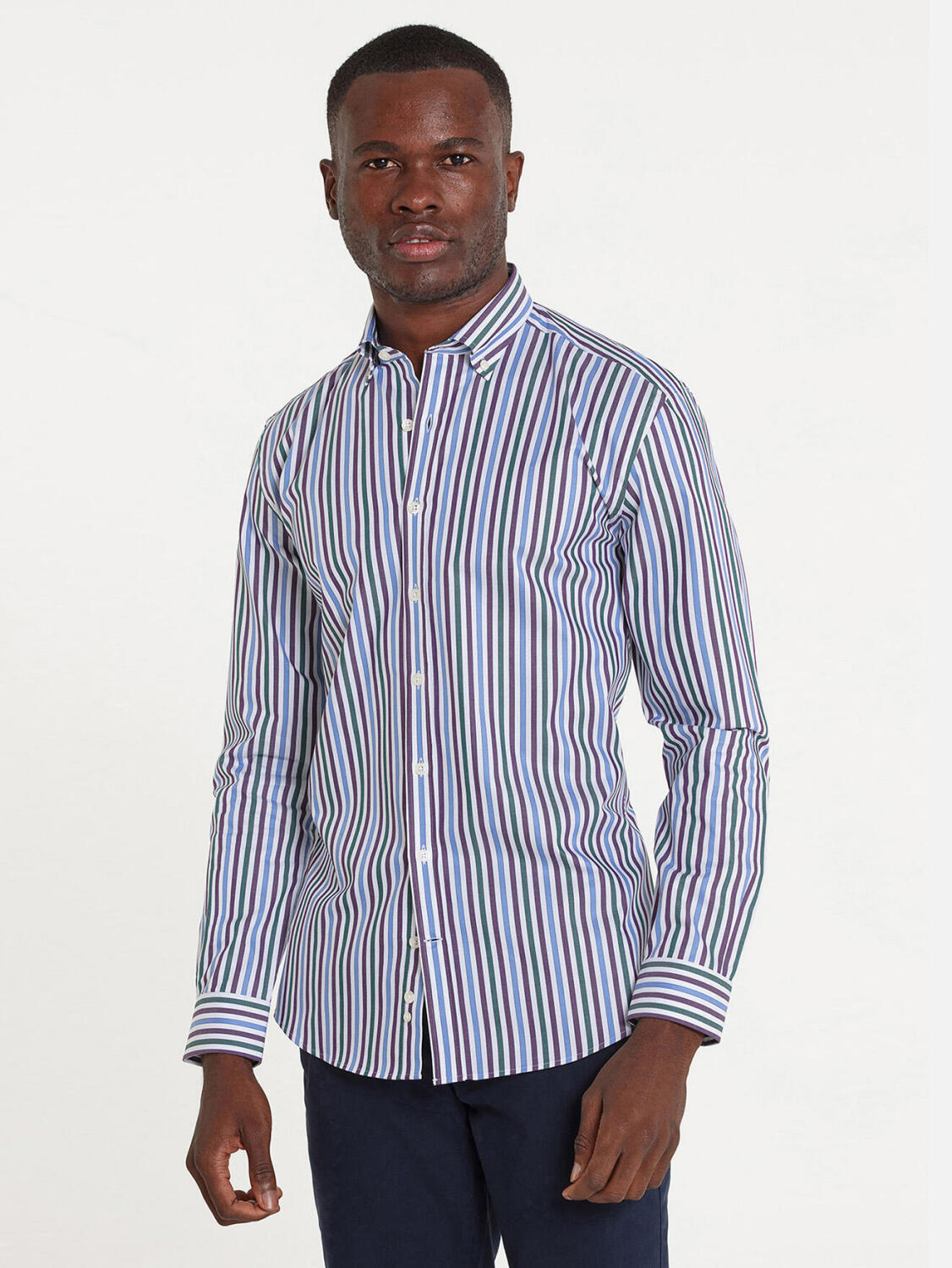 Andersen gestreept overhemd - Knoopkraag