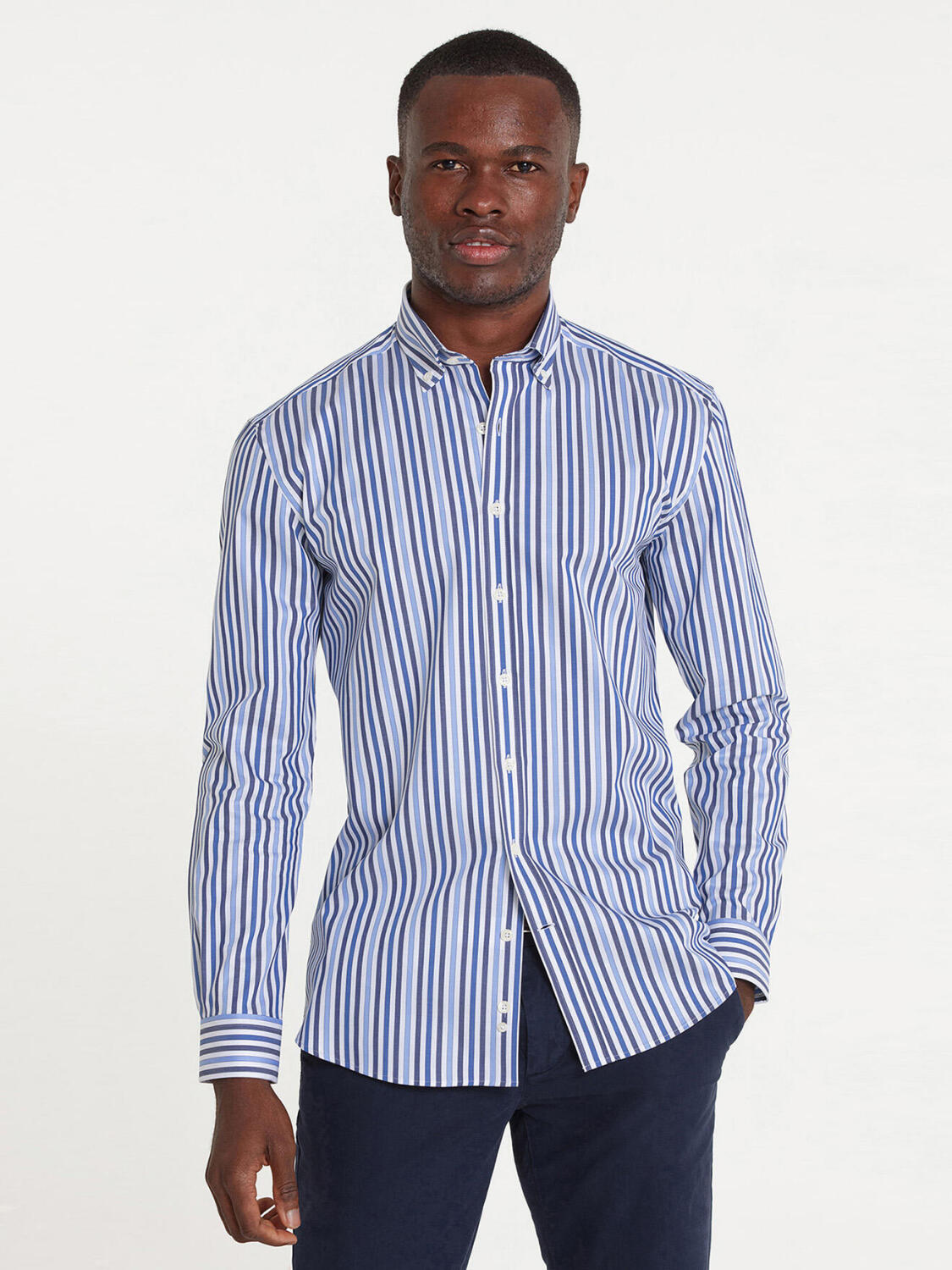 Andersen gestreept overhemd - Knoopkraag