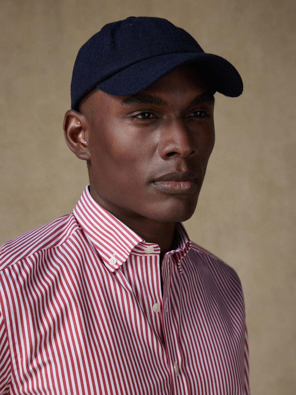 Baillee rood gestreept slim fit overhemd - Button down Kraag