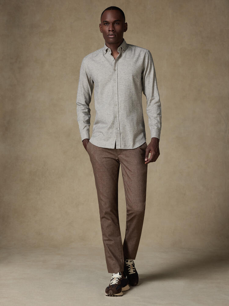 Camicia slim fit Bill di flanella - Con bottoni