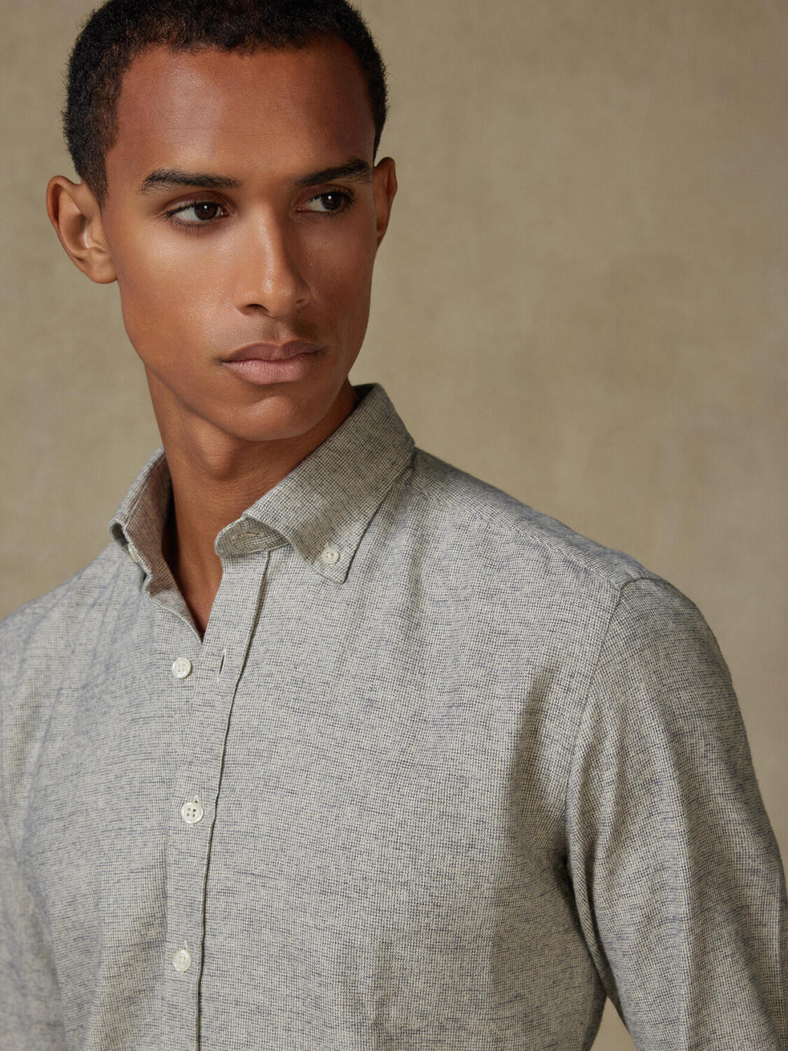 Bill flannel slim fit shirt - Button-down collar