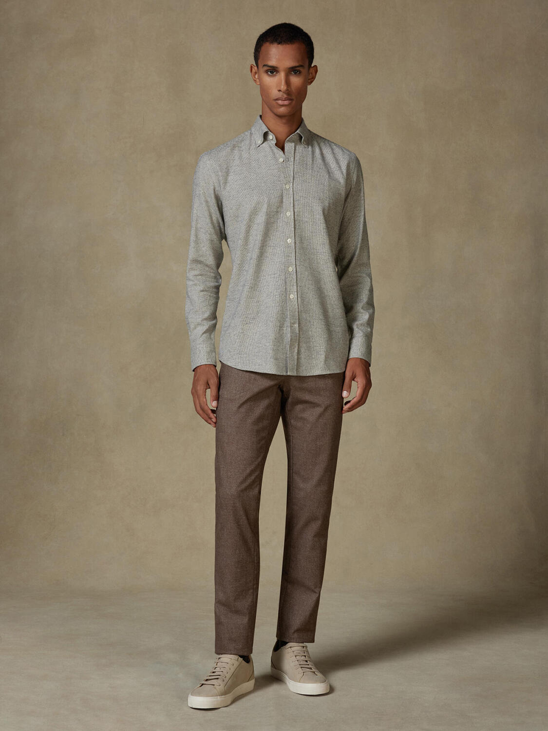 Bill flannel slim fit shirt - Button-down collar