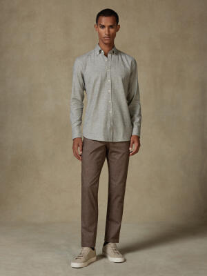 Bill flannel slim fit shirt - Button-down collar