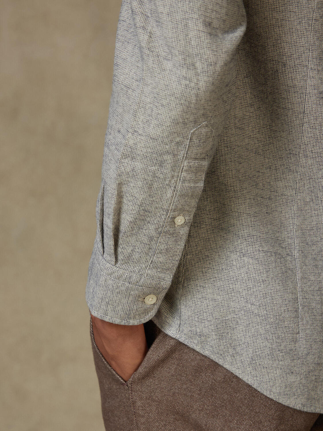 Bill flannel slim fit shirt - Button-down collar