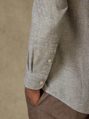 Bill flannel slim fit shirt - Button-down collar