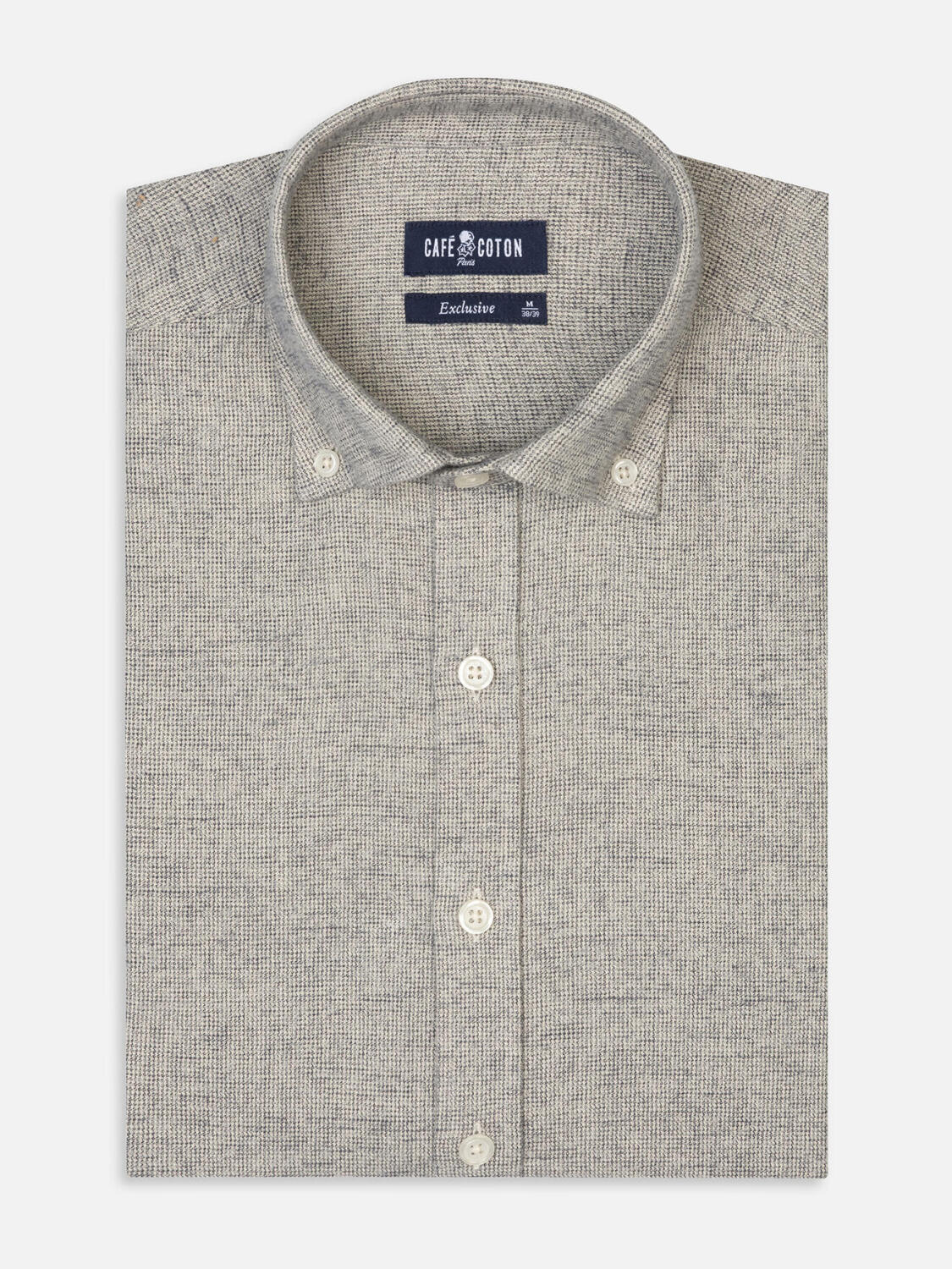 Bill flannel slim fit shirt - Button-down collar
