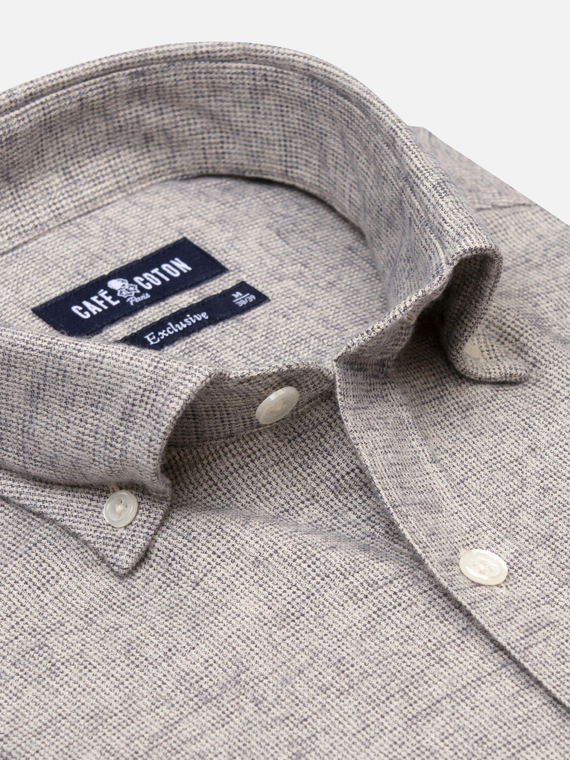 Bill flannel slim fit shirt - Button-down collar