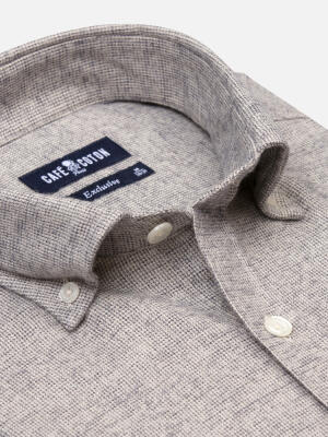 Bill flannel slim fit shirt - Button-down collar