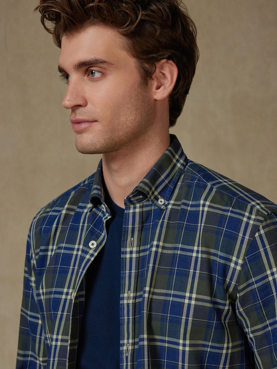 Camicia slim fit Boxy in indigo - Cuello button-down